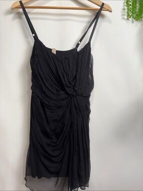 Bailey 44 Black Draped Chiffon Camisole SILK